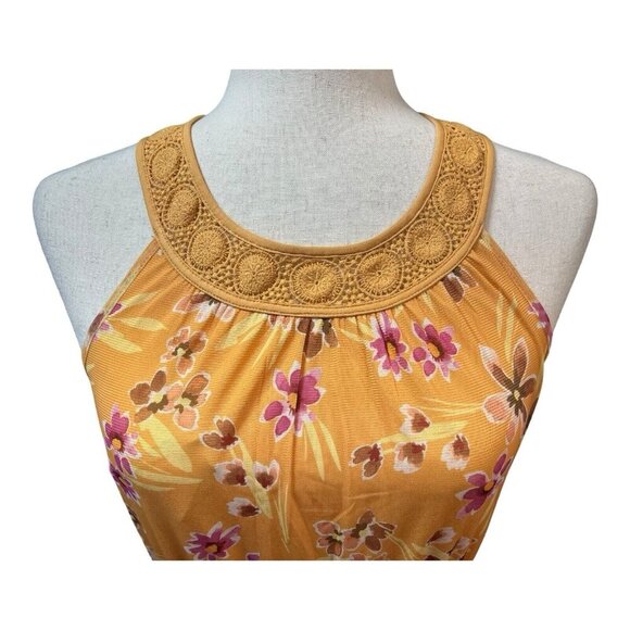 Daniel Rainn Mezzie Halter Neck Dress~Size XS~Yellow Floral Midi~NWT ~ L1 07 - Picture 2 of 12